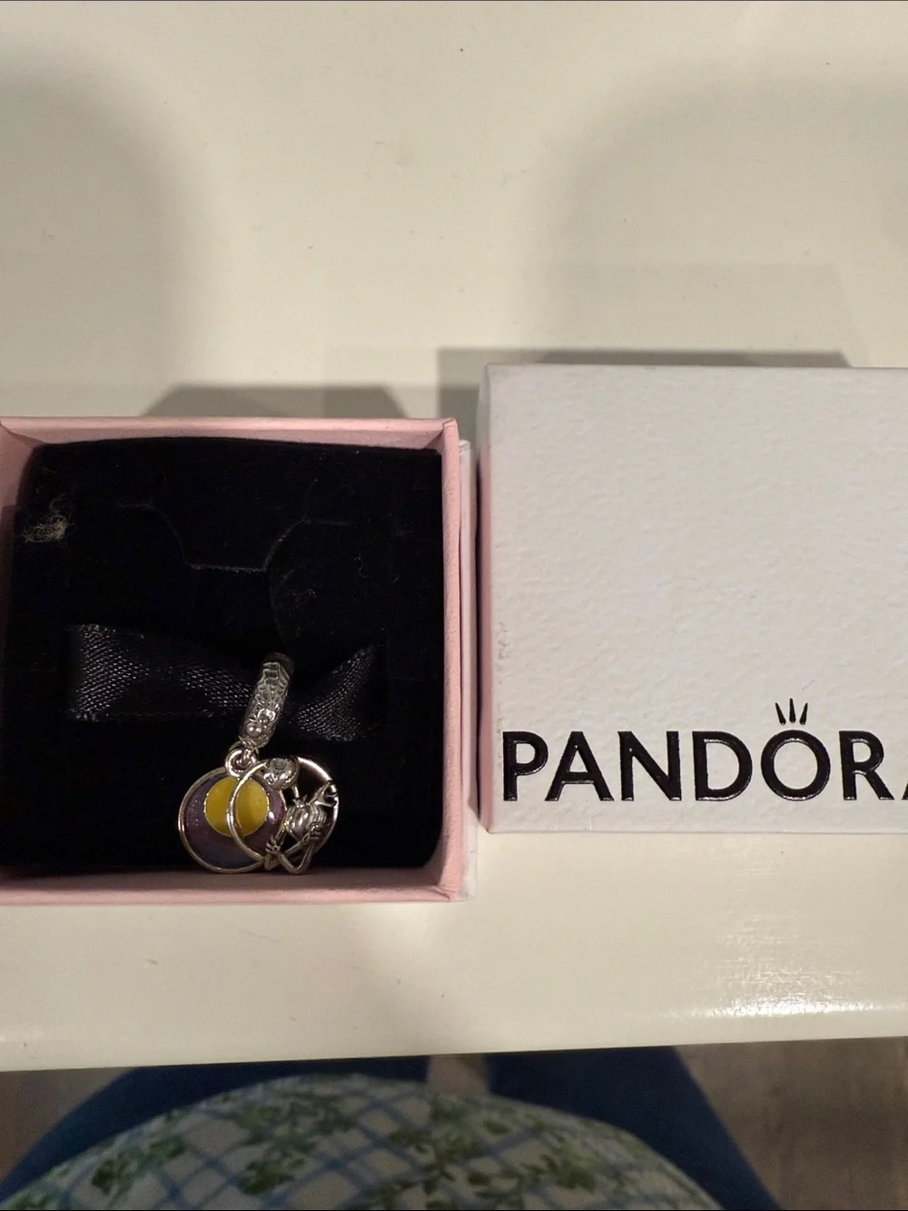 Pandora Silver Jack Skellington Dangle Charm with Yellow and Blue-Purple Enamel - Picture 3 of 4